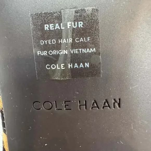 Cole Haan Piper Leopard Calf Hair Loafer Mules Size 11B - Picture 11 of 11